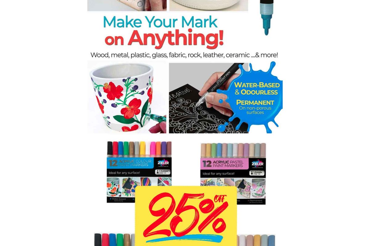 Zieler: 25% OFF our Acrylic Paint Markers!