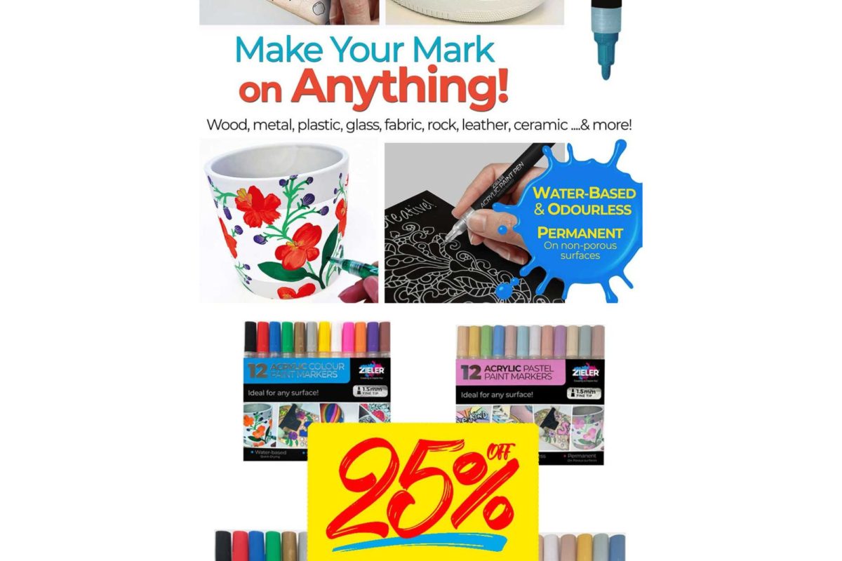 Zieler: 25% OFF Acrylic Paint Markers!