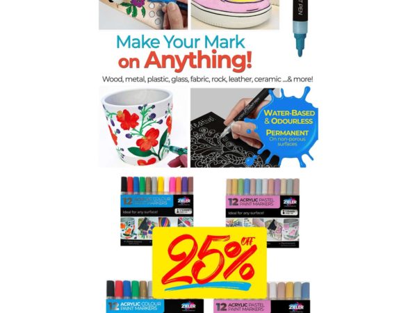 Zieler: 25% OFF Acrylic Paint Markers!