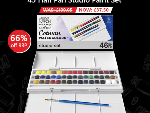 Crafty Arts: Cotman Watercolour 45 Half Pan Studio Paint Set. Was £109.05 Now £37.50