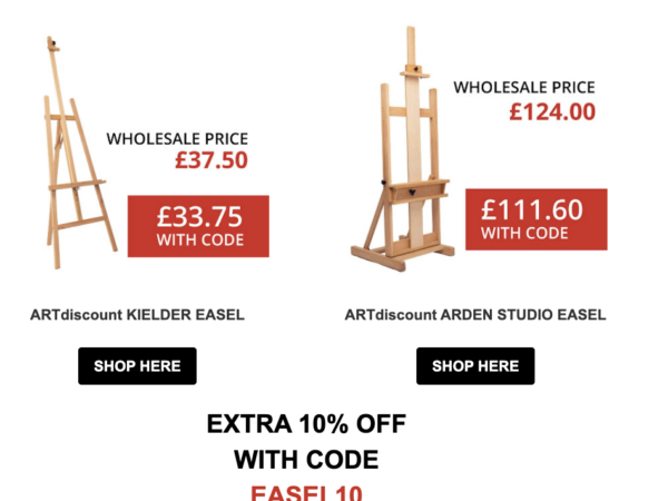 Art Discount: 10% OFF Selected Easels!