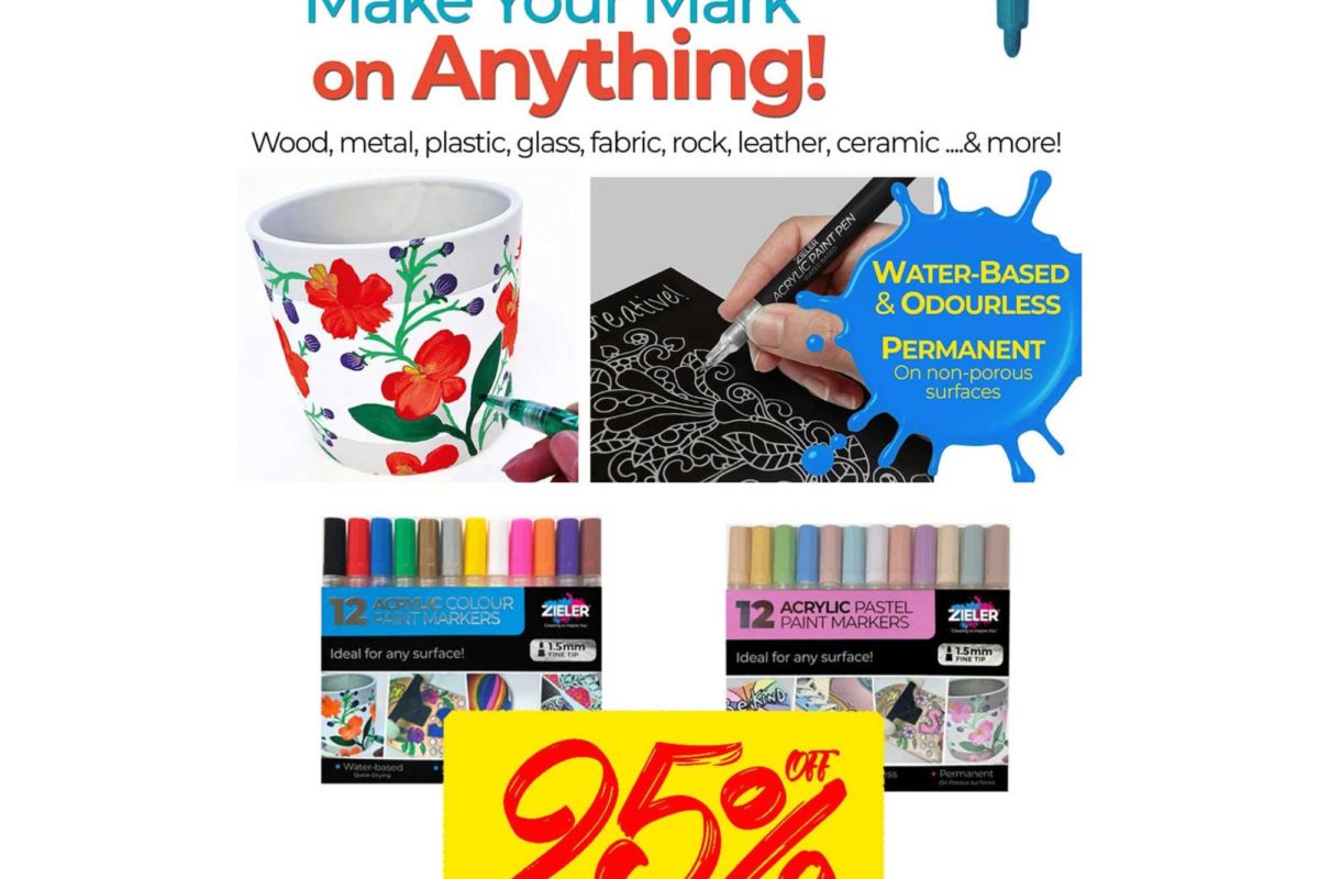Zieler: 25% OFF Acrylic Paint Markers (with code)