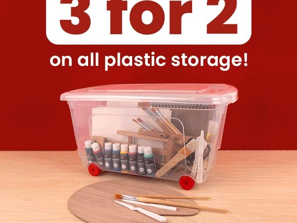 Hobbycraft: 3 for 2 on all plastic storage