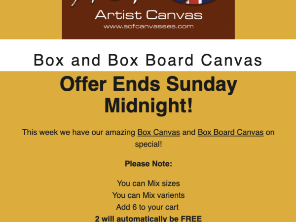 ACF Canvases: Buy 4 Canvas get extra 2 FREE