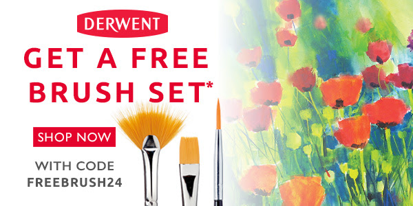 Derwent: Free brush set with all watersoluble orders this August!