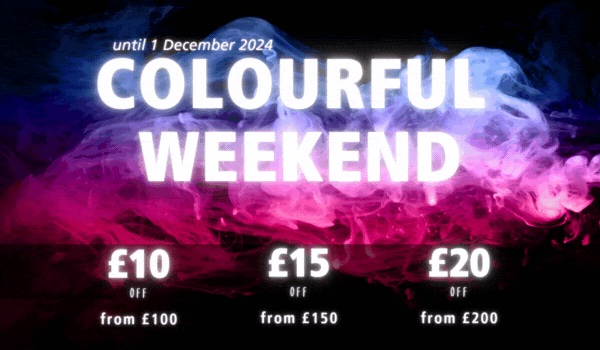 Great Art: COLOURFUL WEEKEND🎨→£10→£15→£20 off!