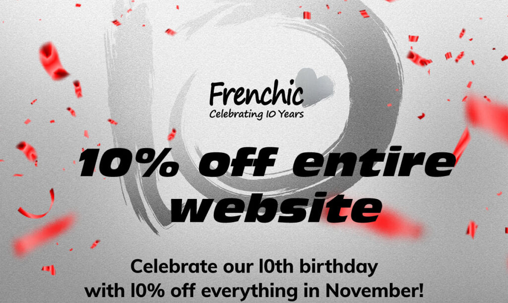 Frenchic: 10% off the entire website throughout November (with code)