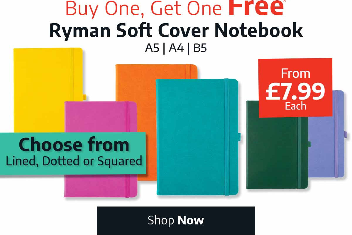 Ryman: Soft Cover Notebooks -BOGOF