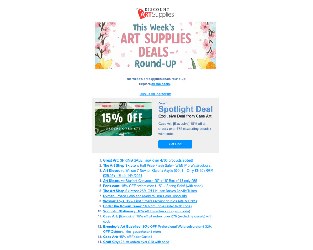 Newsletter email example