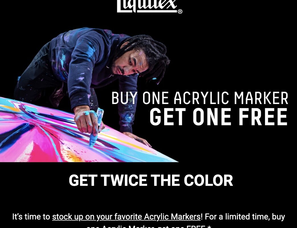 Liquitex: Buy one Acrylic Marker, get one FREE