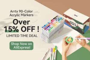 Arrtx: 90-Color Acrylic Markers MEGA SET - Over 15% OFF!