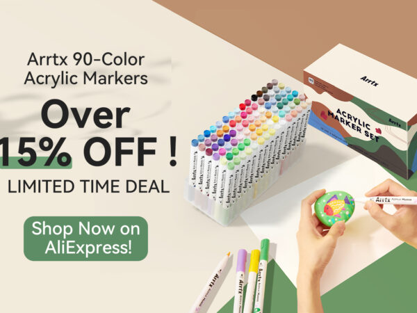 Arrtx: 90-Color Acrylic Markers MEGA SET - Over 15% OFF!