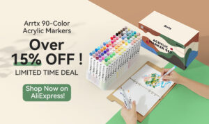 Arrtx 90-Color Acrylic Markers MEGA SET - Over 15% OFF!