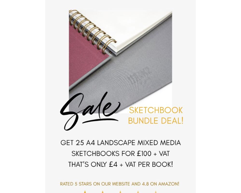 Artway: 25 x A4 Landscape Mixed Media Sketch Books for £100 + VAT