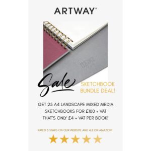 Artway: 25 x A4 Landscape Mixed Media Sketch Books for £100 + VAT