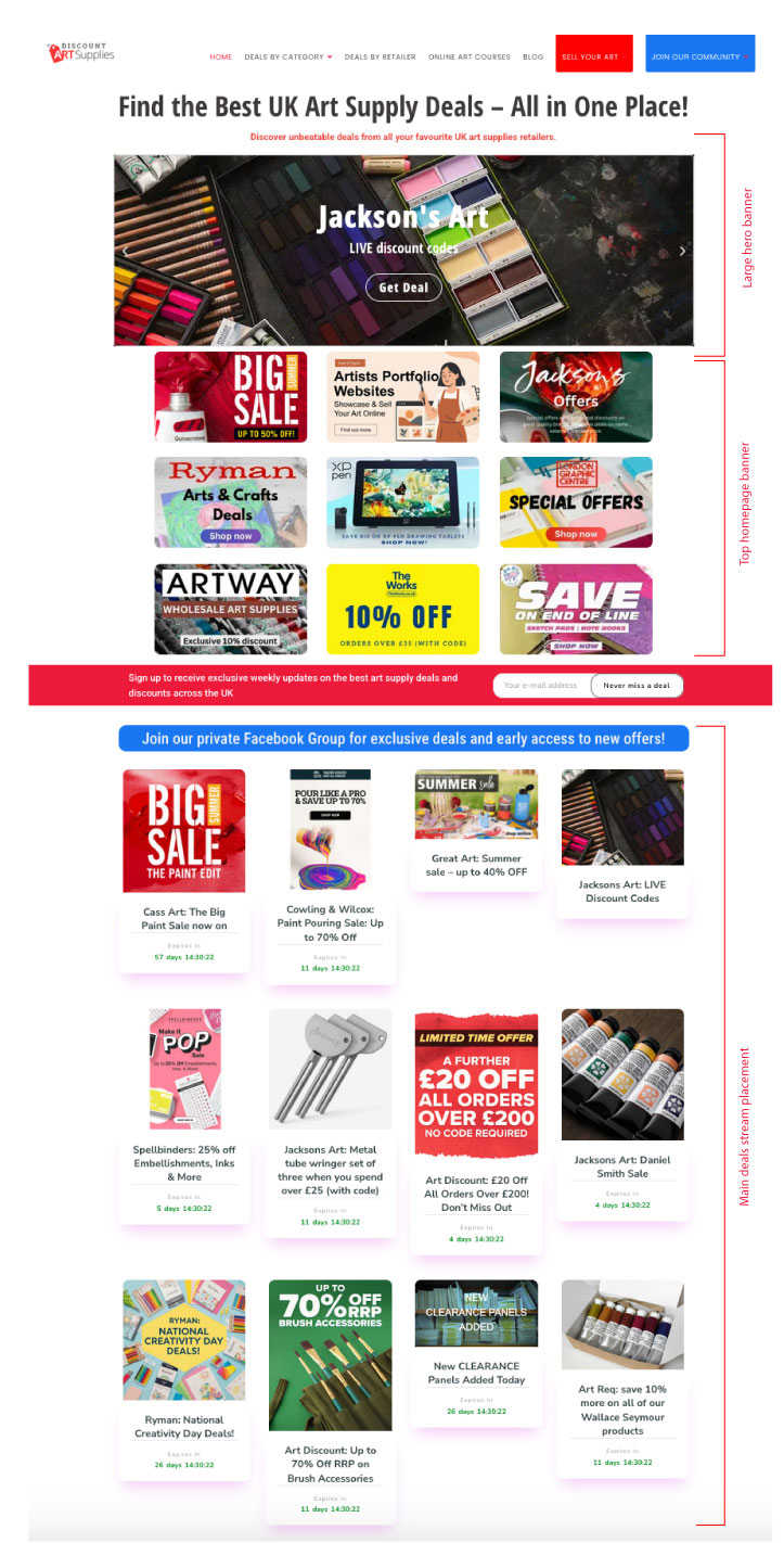 Banner placement example