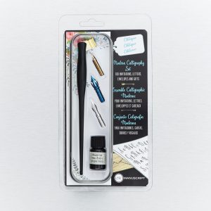 Manuscript Modern Calligraphy Oblique Set, Black Ink, 5 Nibs