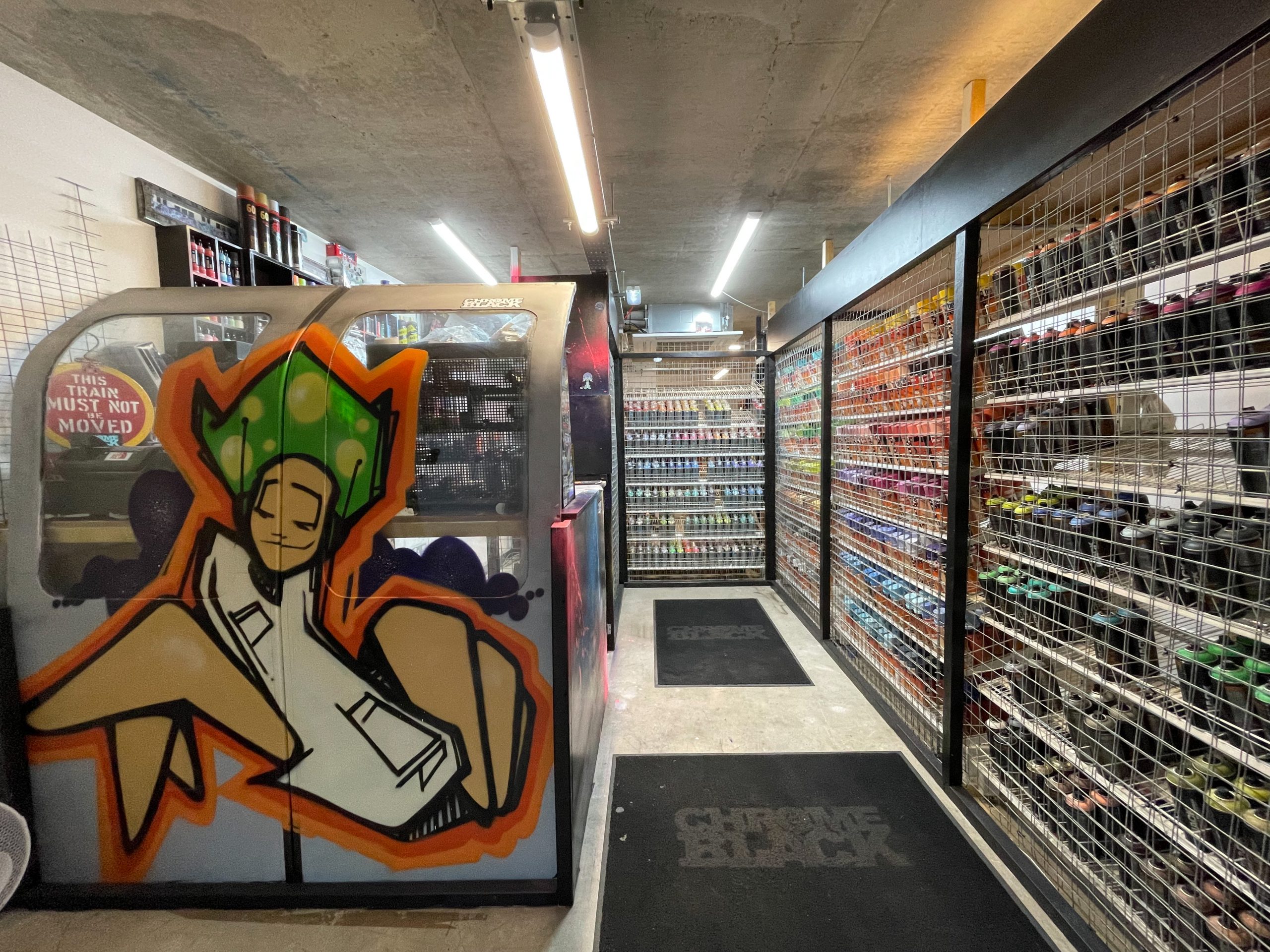 Chrome and Black art supplies East London