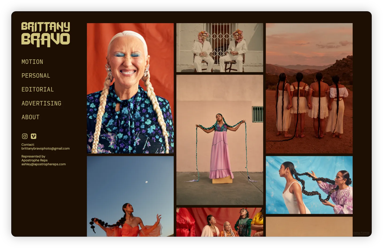 Format portfolio template examples for artists and photographers