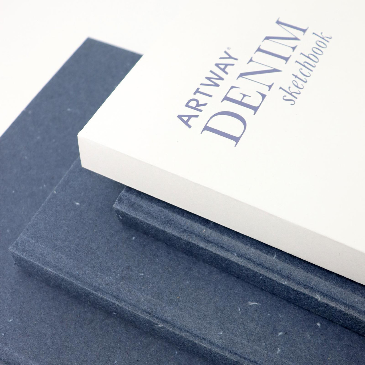 Artway Denim Sketchbook open showing paper quality