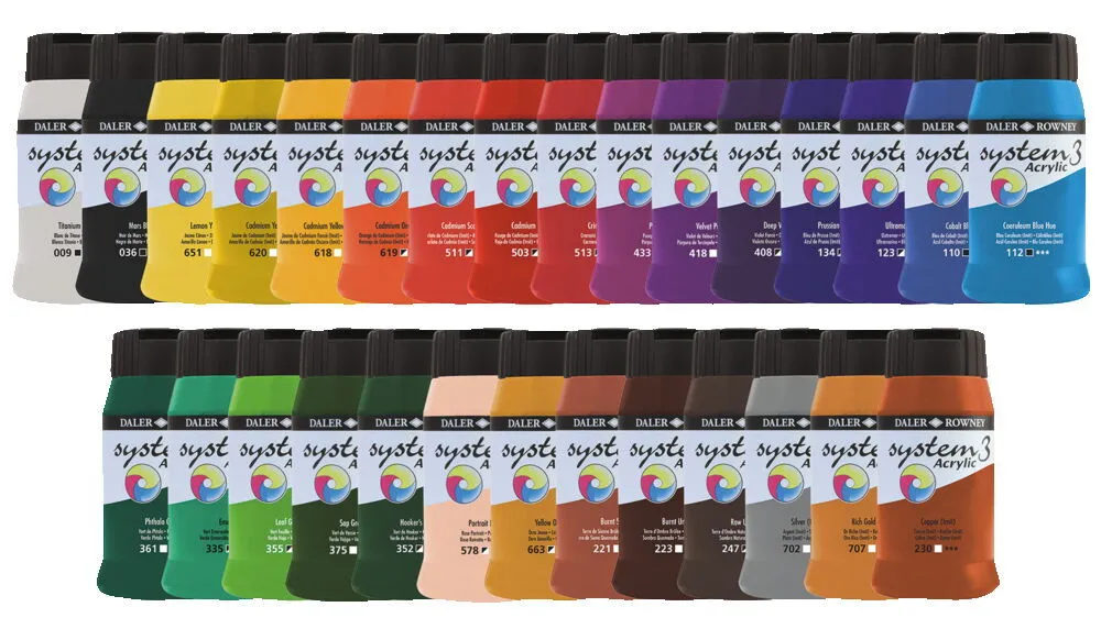 Daler Rowney System 3 pots and tubes comparison