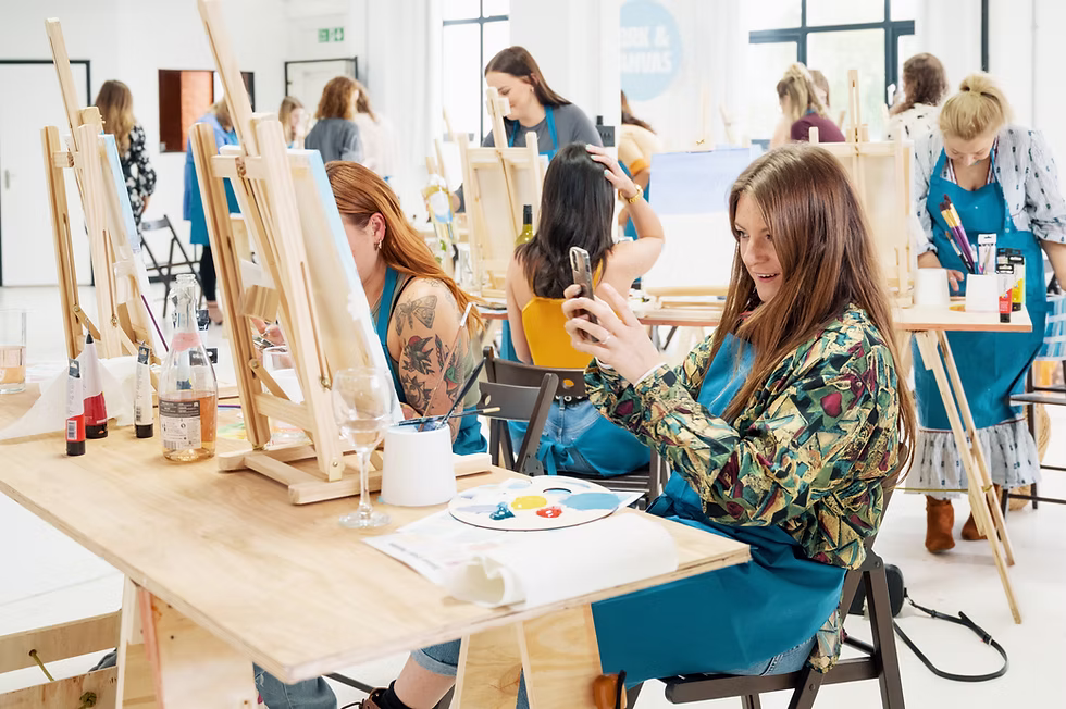 Cork and Canvas paint and sip event Manchester