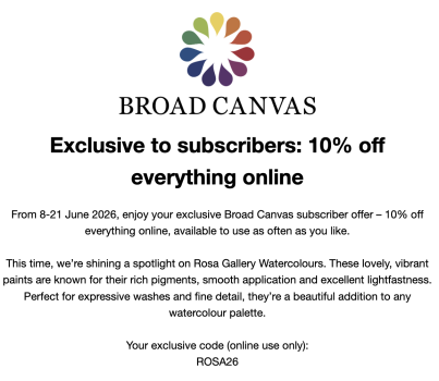 Broad Canvas: 10% off everything online