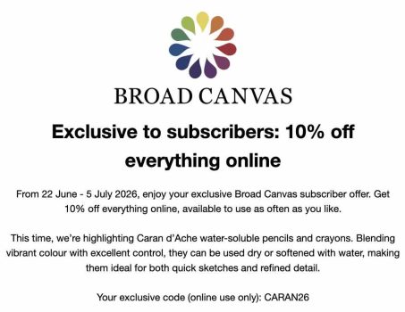 Broad Canvas: 10% off everything online