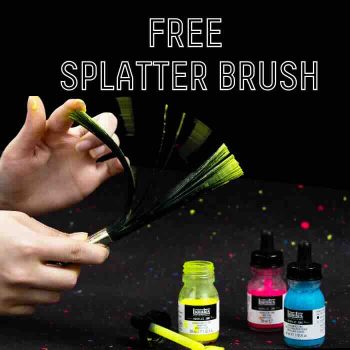 Liquitex: For a limited time, buy any 4 Acrylic Inks and get a free SplatterBrush
