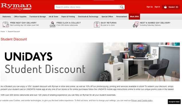ryman student discount