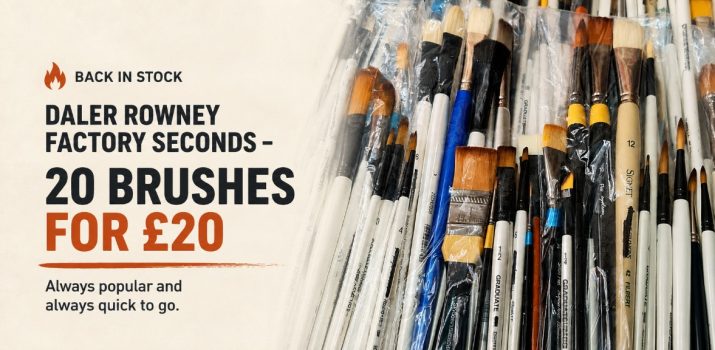 The Art Shops: Daler Rowney Factory Seconds – 20 Brushes for £20