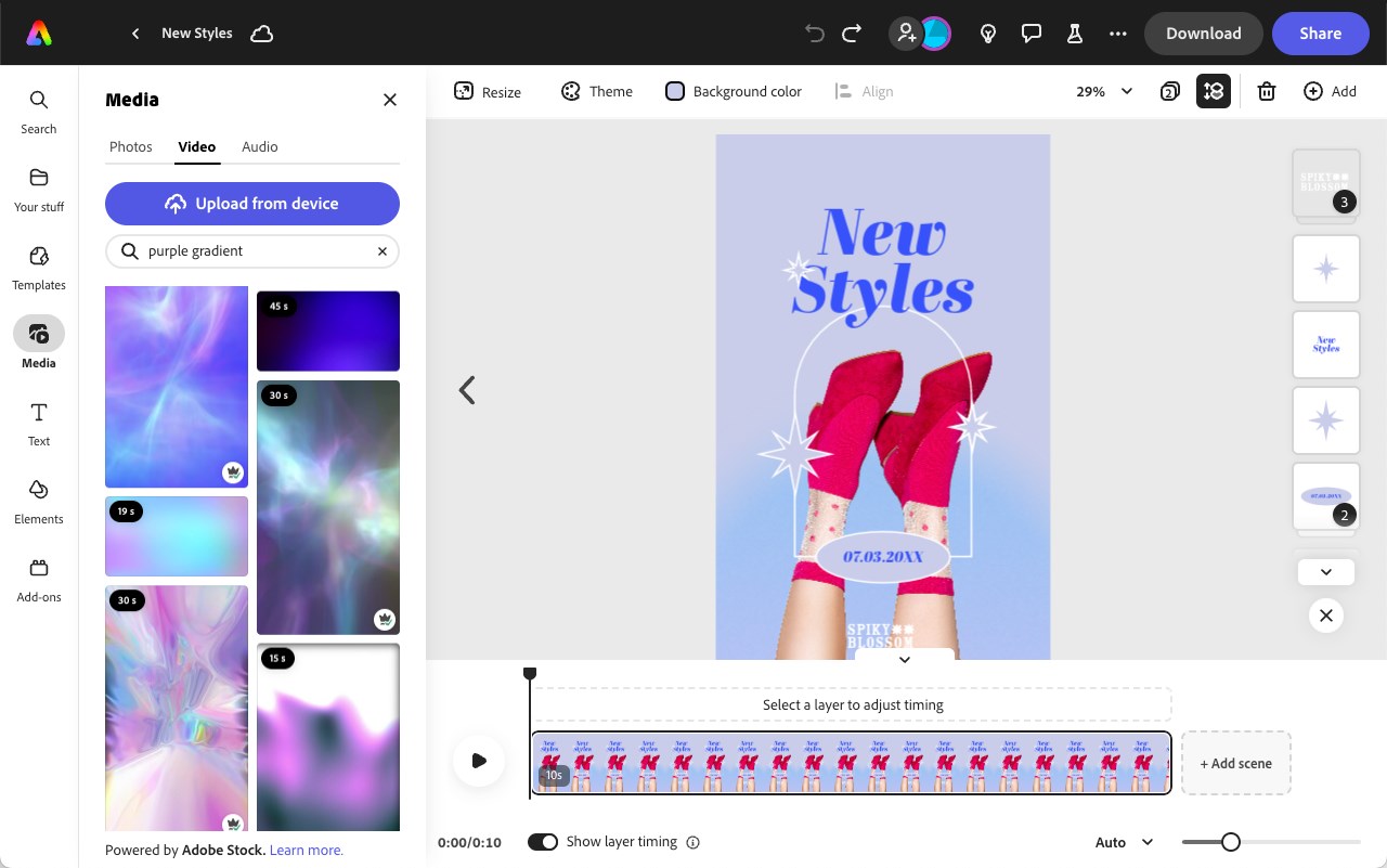 Adobe Express AI video editor for artists