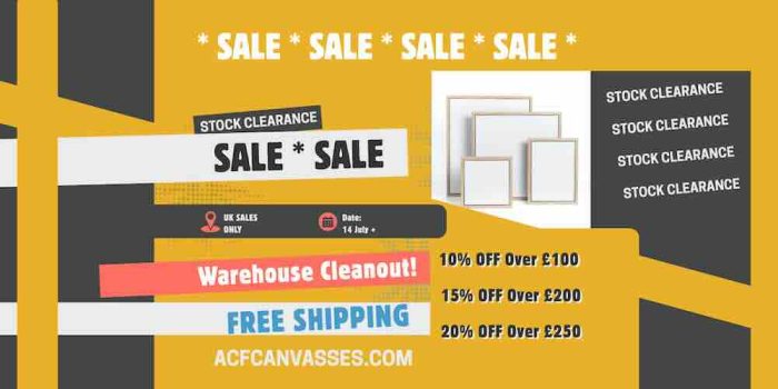 ACF Canvas: WAREHOUSE CANVAS SALE 20% OFF