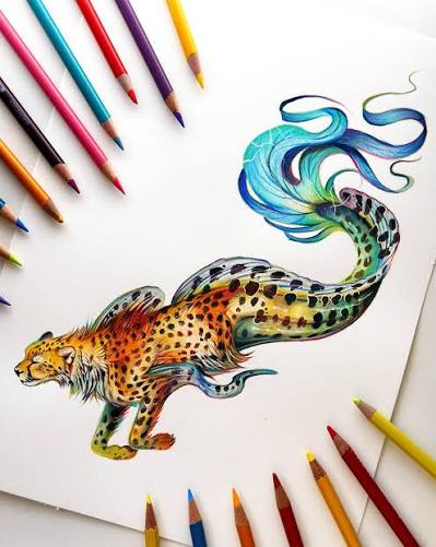 Fantasy creature mashup doodle drawing idea