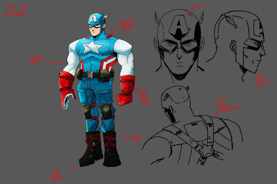 Original superhero style character doodle drawing idea