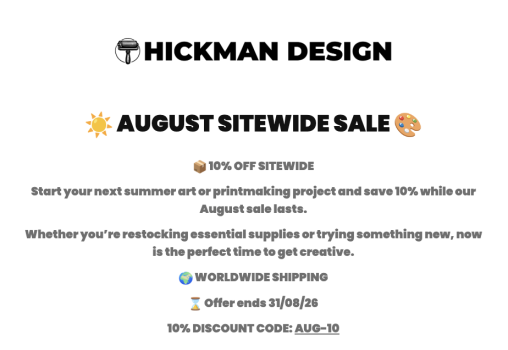 Hickman Design: 10% SALE Sitewide