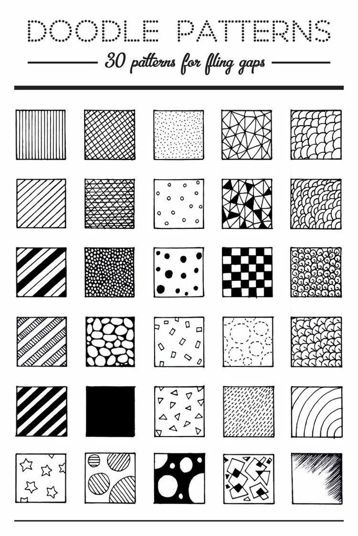 Tiny repeating pattern filler doodle drawing idea