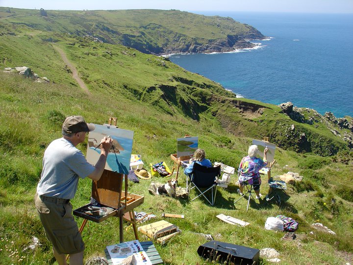 Painting holiday tuition outdoors