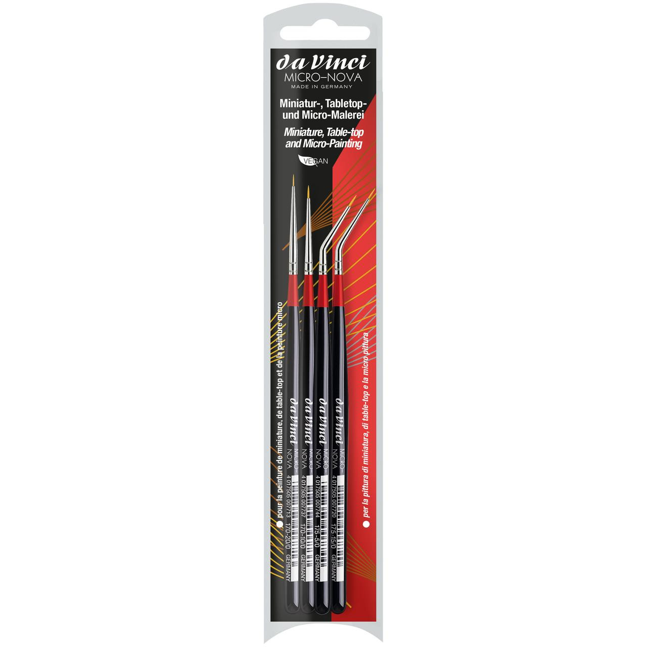 Da Vinci 4275 Synthetic Brush Set – Large, Black & Silver
