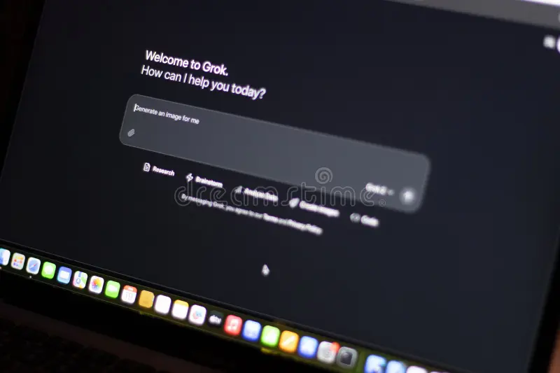 Laptop screen showing a text prompt interface