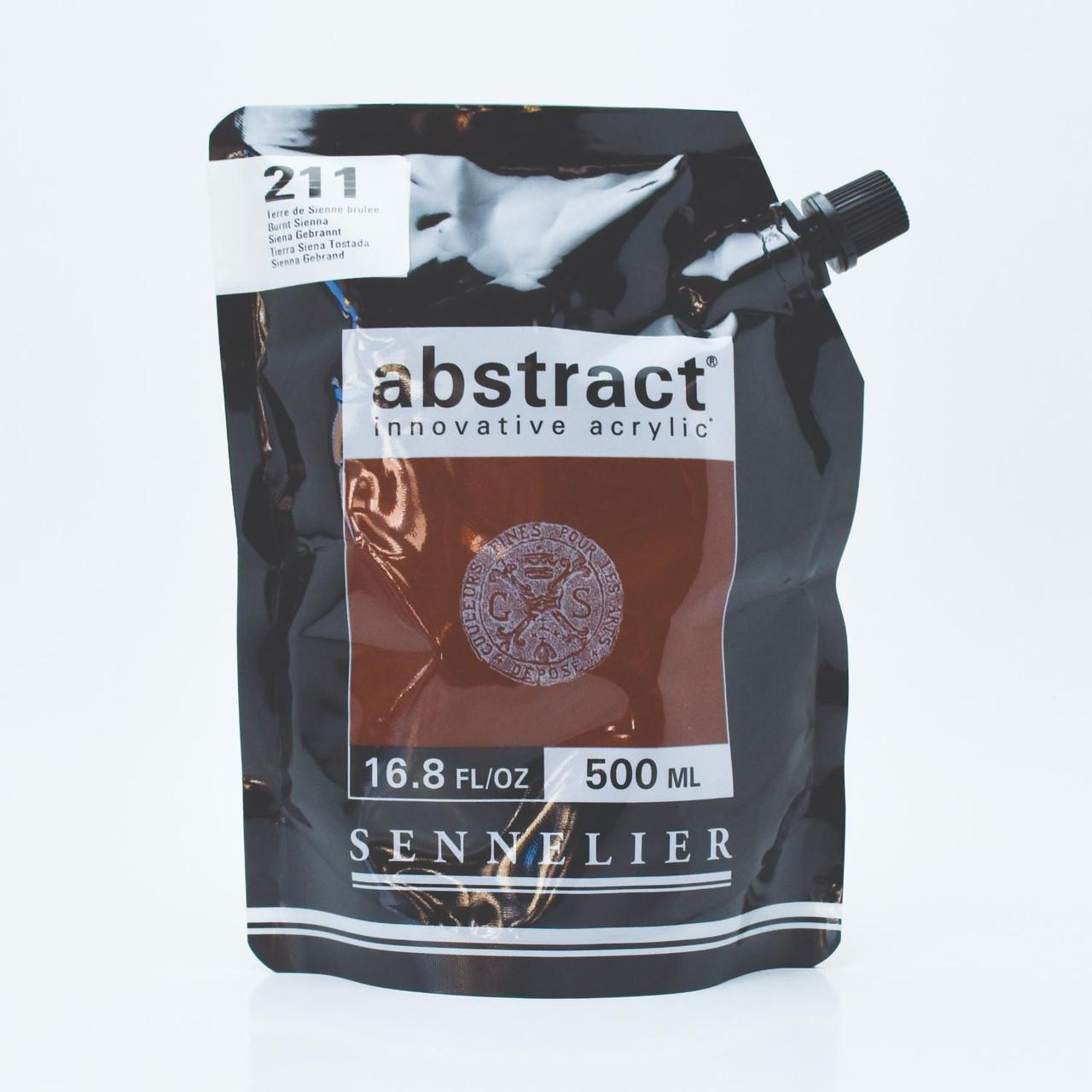 Sennelier Abstract Acrylic 500ml Satin Burnt Sienna – Water Resistant