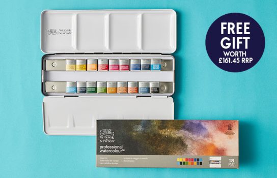 Cass Art: FREE gift worth £161.45! These 18 vibrant colours are produced from only the finest pigments and are known for their brilliance, permanence and strength of colour. With 24 half pan spaces available, you can add 6 more colours to make your perfect palette, all while saving even more with exclusive member discounts.