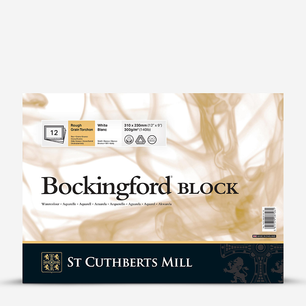 Bockingford Rough 300gsm Watercolour Paper Block, 12 Sheets