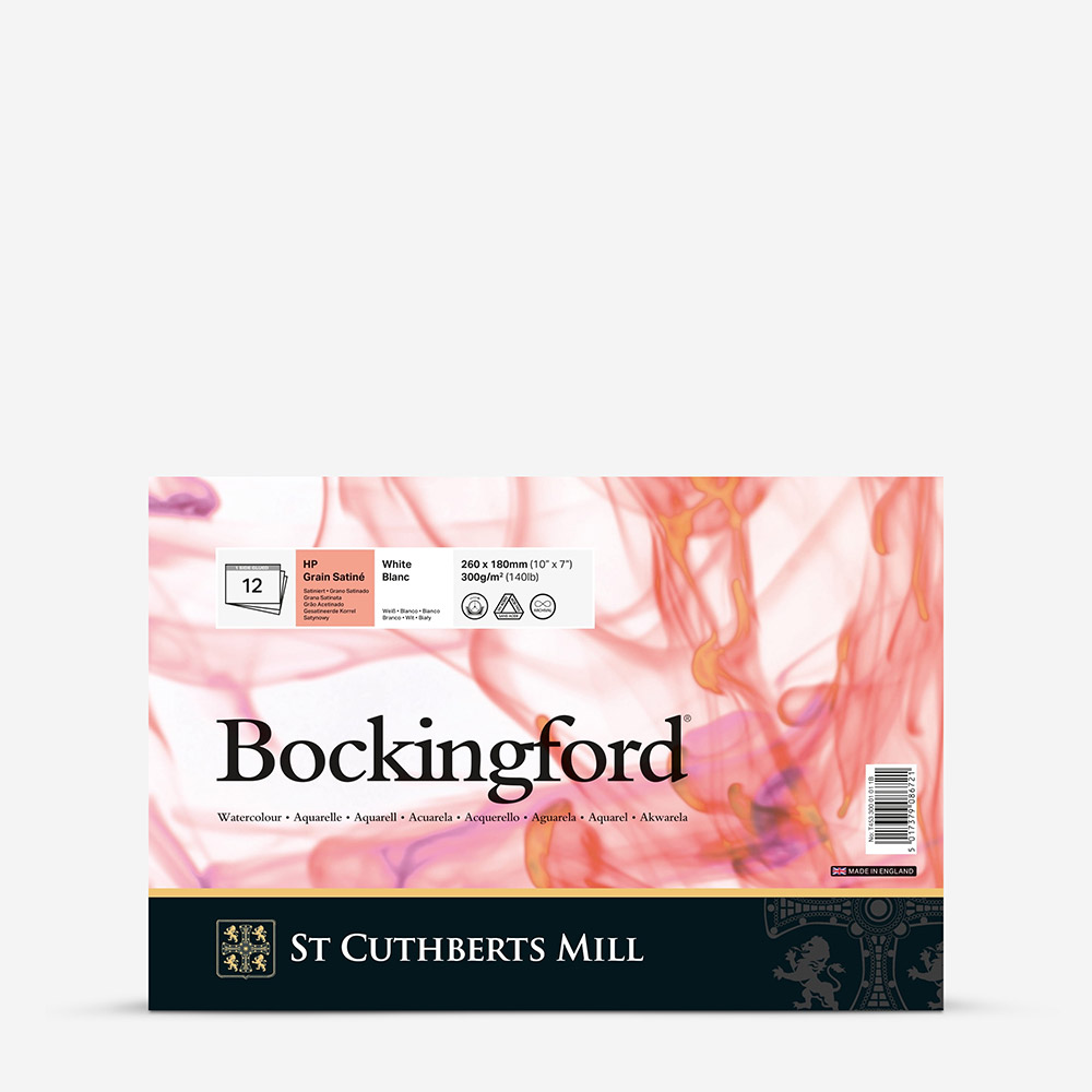 Bockingford 300gsm Watercolour Pad 12 Sheets Hot Pressed 26x18cm