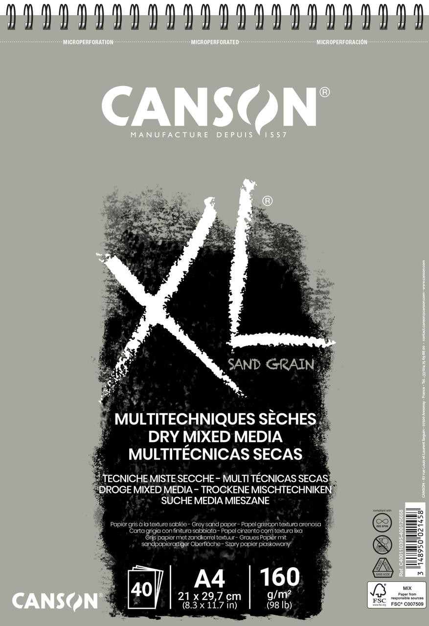 Canson XL Sand Grain Art Pad A4/A3 160gsm Acid-Free Grey