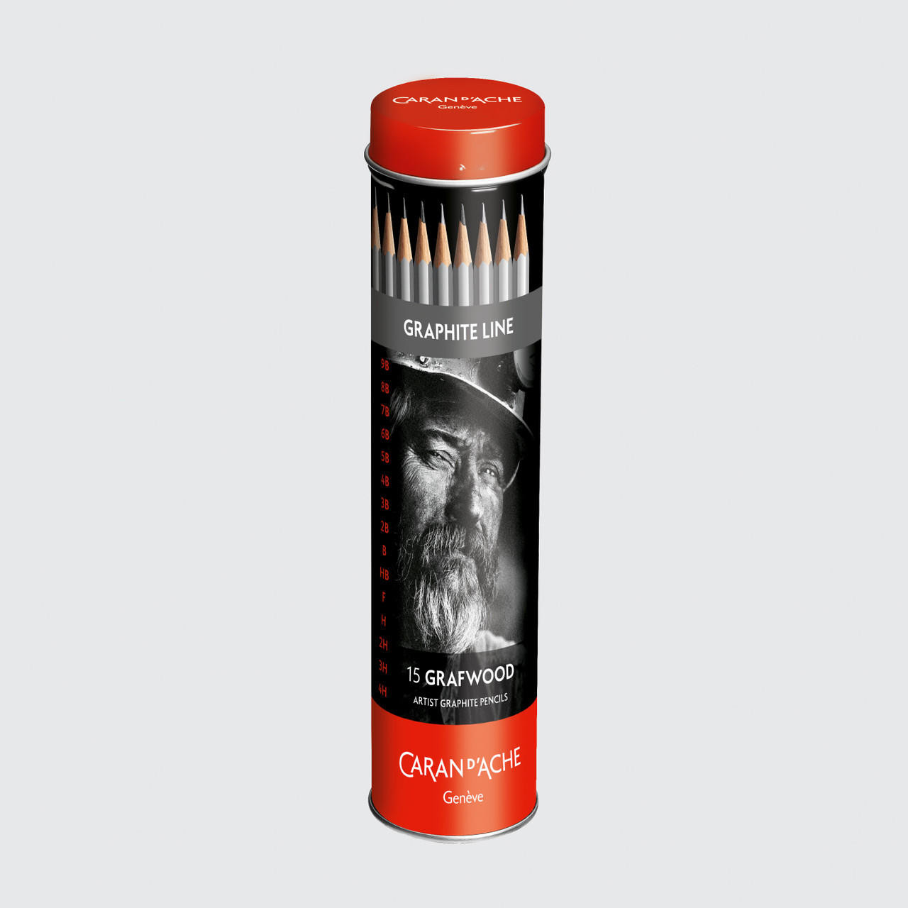 Caran D’ache Grafwood Pencil Set, 15 Assorted Grades