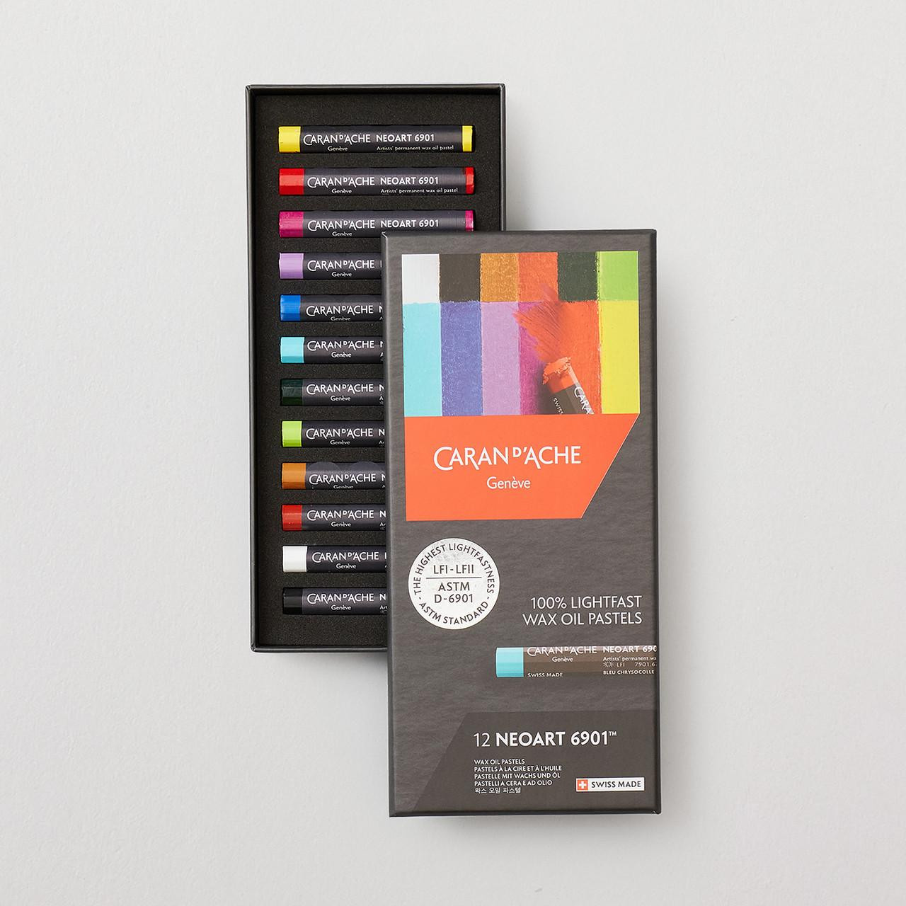 Caran D’Ache Neoart 12 Wax Oil Pastels Set – Lightfast
