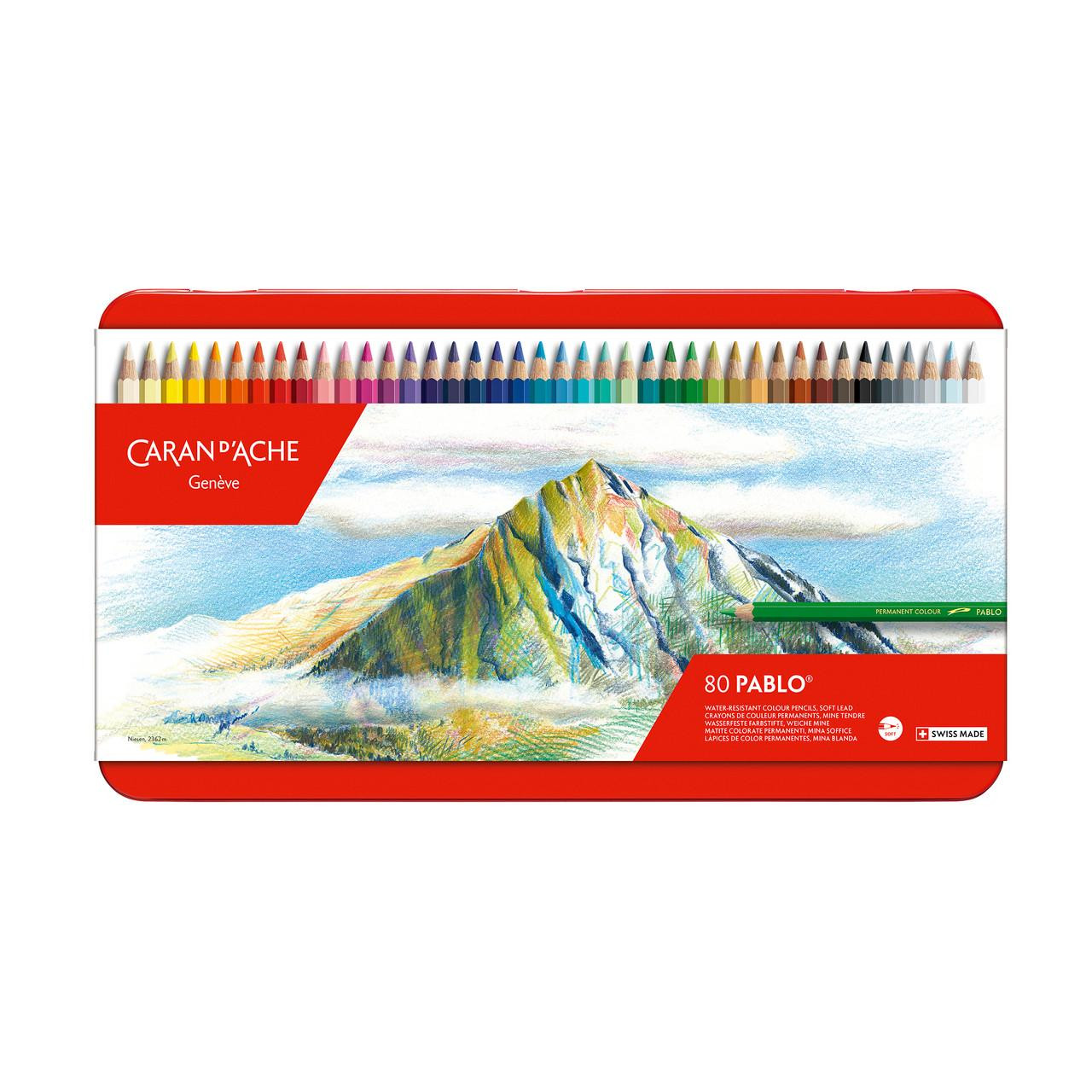 Caran D’ache Pablo Water-Resistant Colour Pencils, 80 Colours