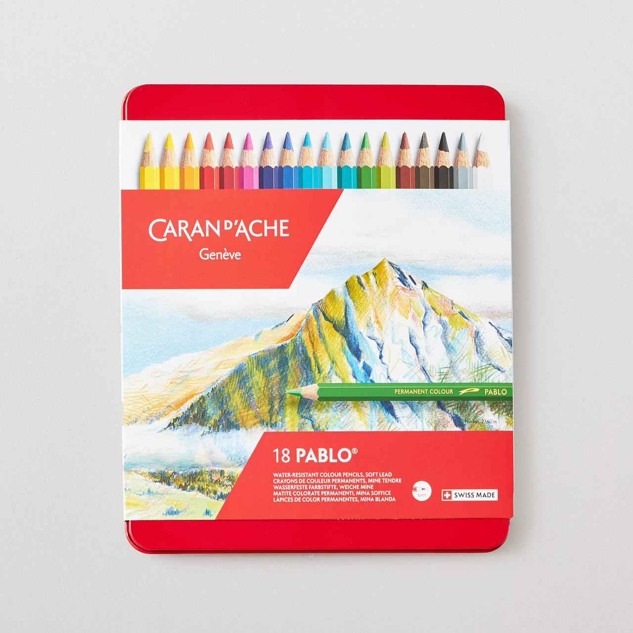 Caran D’ache Pablo Water-Resistant Pencil Set, 18 Colours