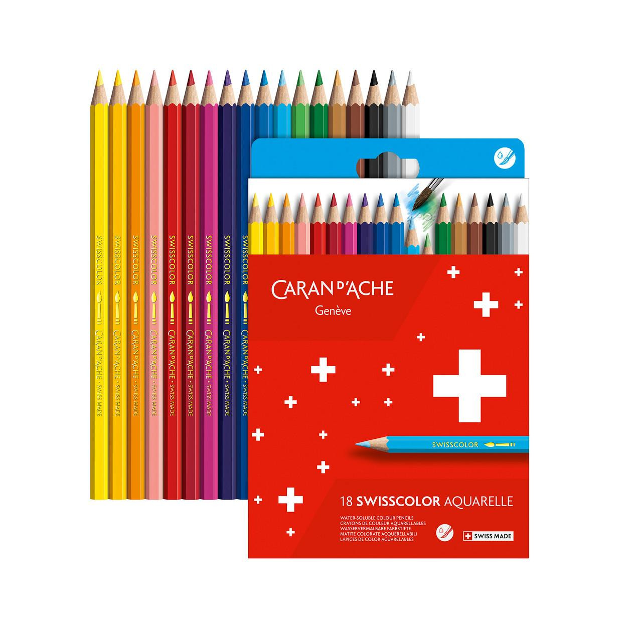 Caran D’ache Swisscolor Aquarelle Pencil Set – 18 Colours